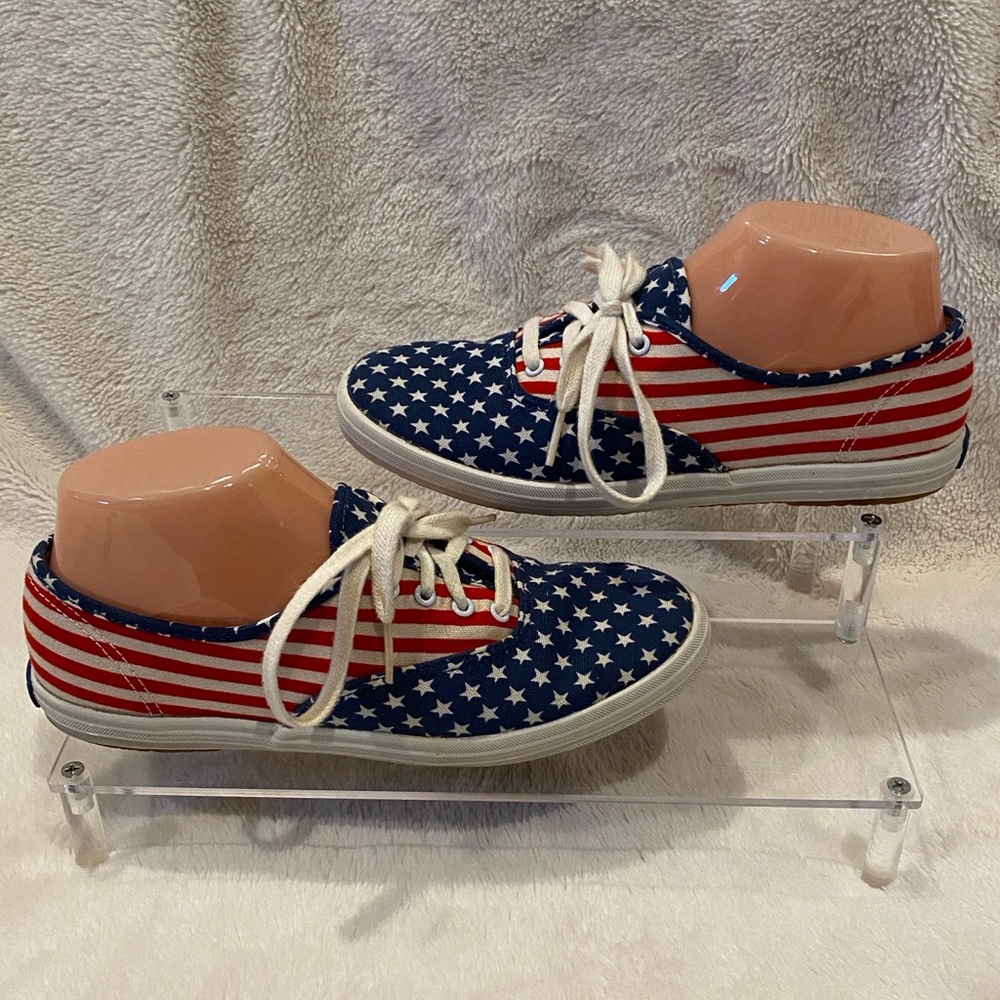 Keds Patriotic USA American Flag Casual Canvas Irregular Sneakers Size 6.5 EUC